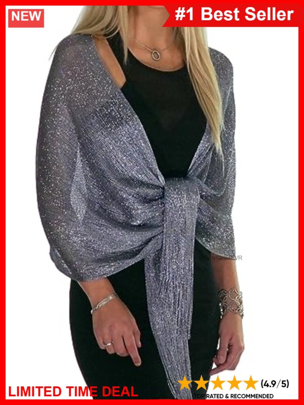 Metallic Glitter Evening Shawl Wrap Sparkling Wedding Gift